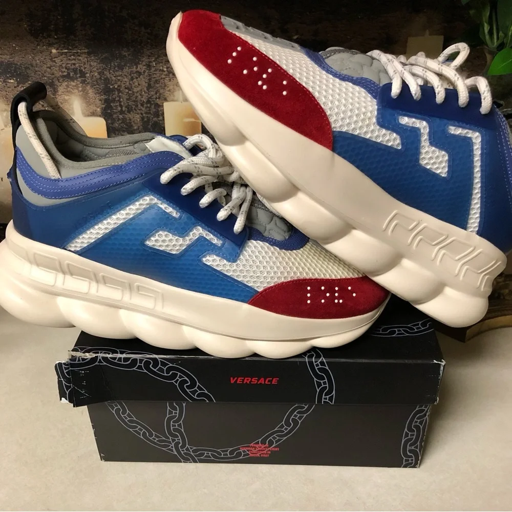 Versace Chain Reaction Runner Trainer Sneaker Low-Top Women Size 7 Platform - Picture 2 of 11